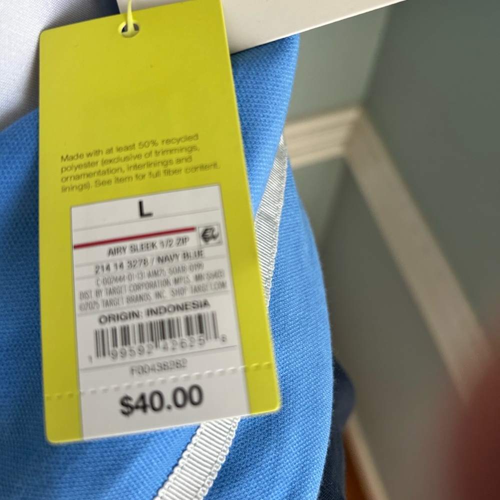 Navy and Light Blue Quarter-Zip sweatshirt - Picture 4 of 4